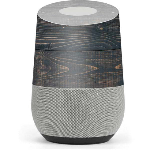 Black Painted Wood Google Home Skin
